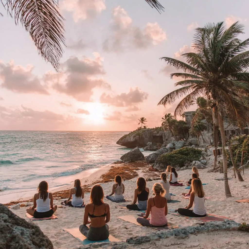 Інструктор йоги працює з учнем